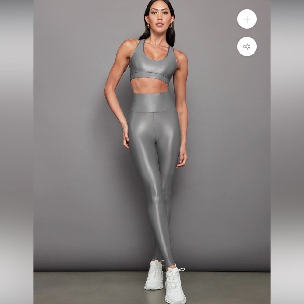 Carbon 38 Takara Shine Action Bra 2.0 & High Rise Legging Set in Steele Grey XS